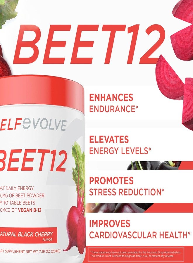 selfevolve Beet Root Powder Organic 5000mg with Vitamin B12 (Methylcobalamin) and Trace Minerals in Natural Black Cherry Flavor, 0g Added Sugar – Vegan Dietary Supplement (30 Servings) - Image 2